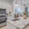 kitchen with large island and white cupboards