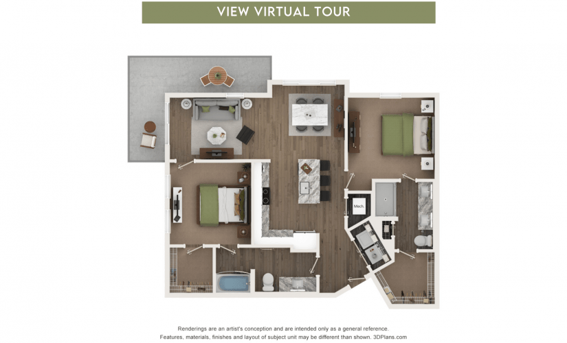 B2 Two Bedroom Floorplan