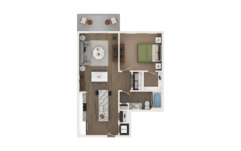 One bedroom apartment at Enclave Piney Mountain
