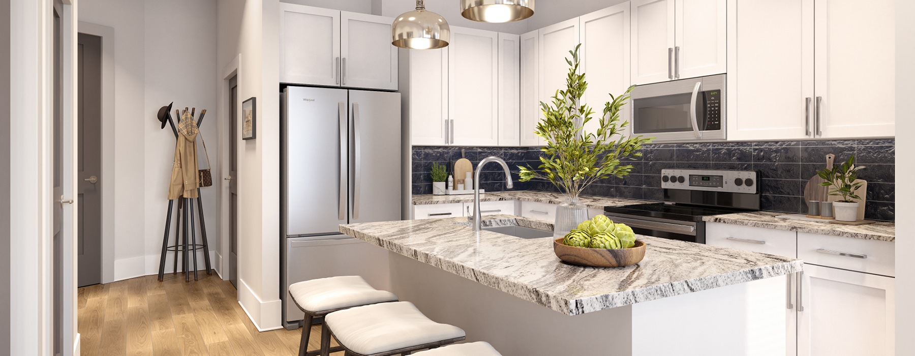 Enclave Piney Mountain Apartments Luxury Kitchens with Granite Countertops